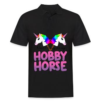 Hobby Cheval Hobby Horsing Licorne - Polo Homme - noir - Devant - Kai (181cm)