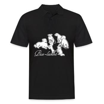 chien chiens blague teckel berger blanc - Polo Homme - noir - Devant - Kai (181cm)