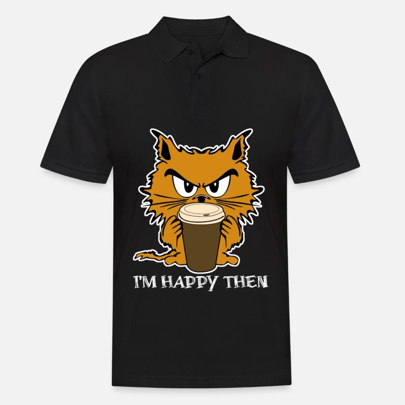 Cat Grumpy Misanthrope Sarcasm Unhappy - Men's Polo Shirt - black