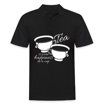 Tea Bag Teapot Tea Cup Tea Mug - Men's Polo Shirt - black - Front - Kai (181cm)