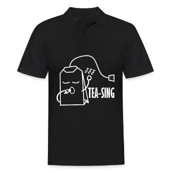 Singing Tea Bag Tea Cup Tea Mug Teapot - Men's Polo Shirt - black - Front - Kai (181cm)