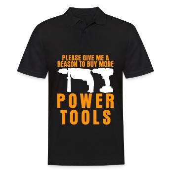 Power Tool Joke Electric Tools - Men's Polo Shirt - black - Front - Kai (181cm)