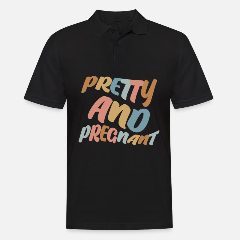 Grossesse Rétro Bébé Mère Enceinte - Polo Homme - noir