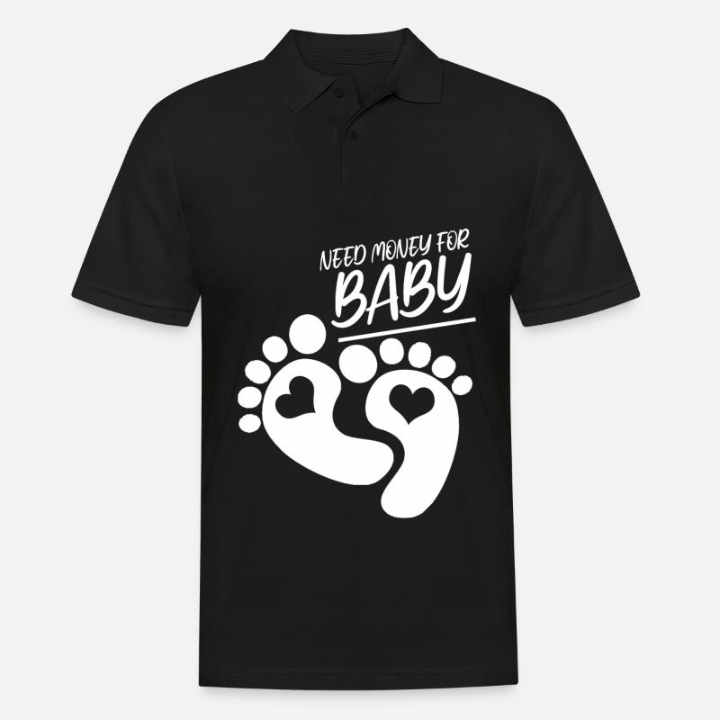 Femme enceinte, Bébé, Mère, Grossesse - Polo Homme - noir
