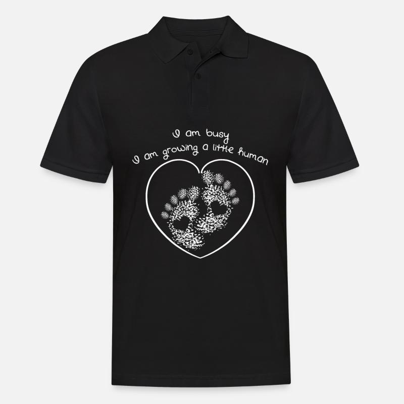 Enceinte Grossesse Maman Bébé - Polo Homme - noir