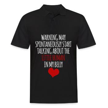 Grossesse Bébé Mère Cœur Enceinte - Polo Homme - noir - Devant - Kai (181cm)