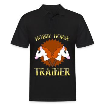 Hobbyhorse Riding Hobby Horse - Men's Polo Shirt - black - Front - Kai (181cm)