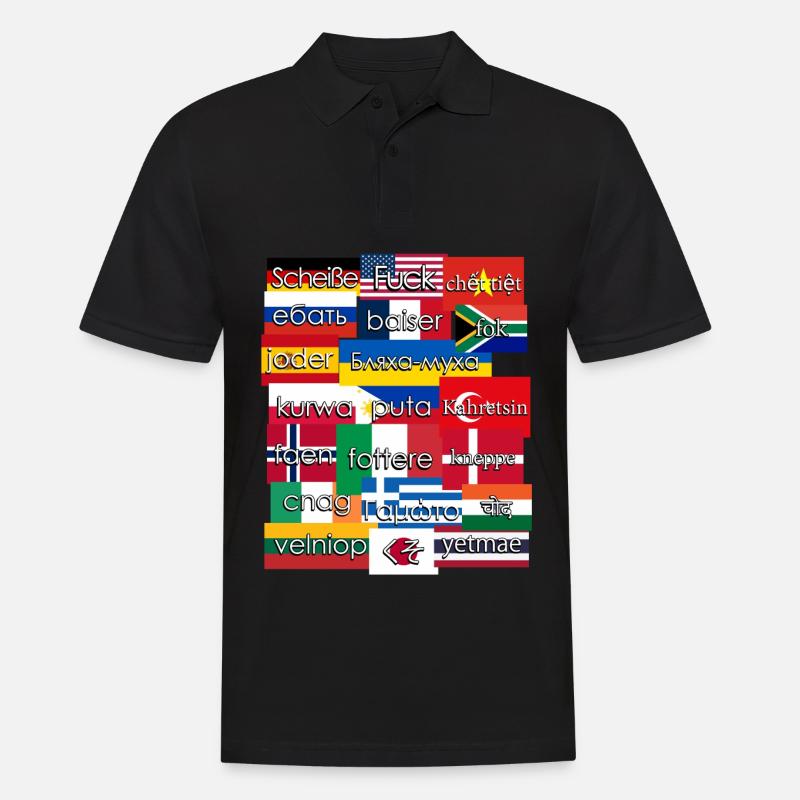 Grumpy Misanthrope Curse Words - Männer Poloshirt - Schwarz