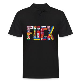 Grumpy International Curse Words - Männer Poloshirt - Schwarz - Vorne - Kai (181cm)