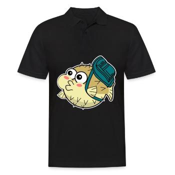 Poisson-globe avec sac à dos - Polo Homme - noir - Devant - Kai (181cm)