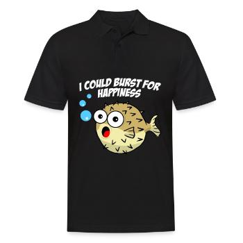 Happy Puffer Fish - Männer Poloshirt - Schwarz - Vorne - Kai (181cm)