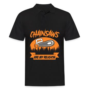 Chainsaw Fire Wood Chain Saw Chainsaws - Men's Polo Shirt - black - Front - Kai (181cm)