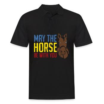 Horse Horses Riding Haflinger - Men's Polo Shirt - black - Front - Kai (181cm)