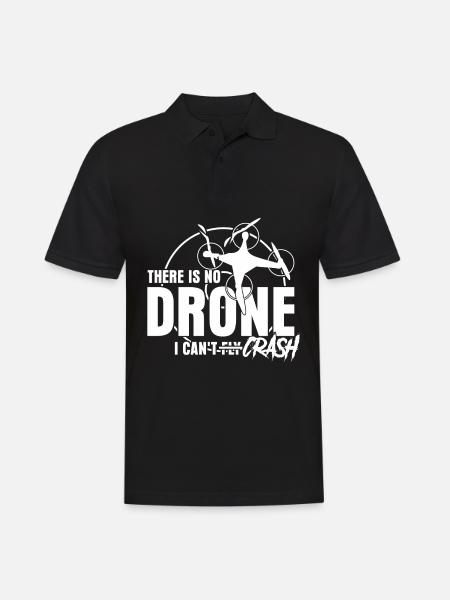 Drone Crash Quadcopter FPV Drones - Men's Polo Shirt - black