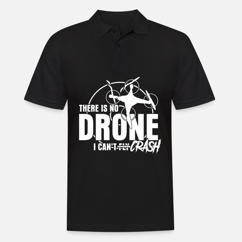 Drone Crash Quadcopter FPV Drones - Men's Polo Shirt - black
