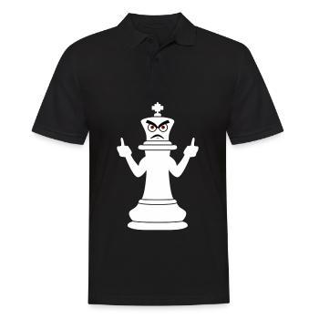 Middle Finger Chess Player Chess Pieces - Männer Poloshirt - Schwarz - Vorne - Kai (181cm)