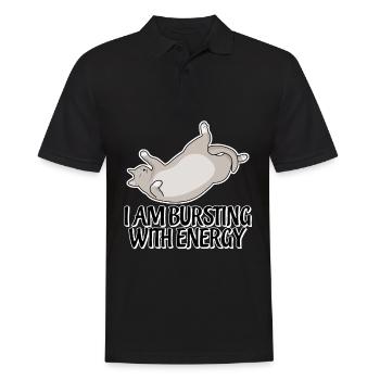 Cat Sleep Tired Sleeping Bed Nap - Männer Poloshirt - Schwarz - Vorne - Kai (181cm)