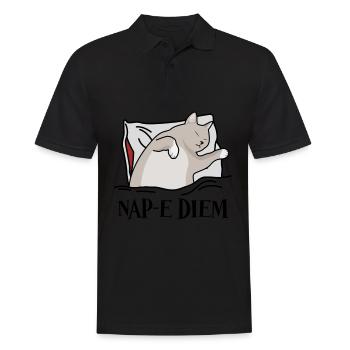 Tired Sleeping Cat Bed Nap Sleep - Männer Poloshirt - Schwarz - Vorne - Kai (181cm)