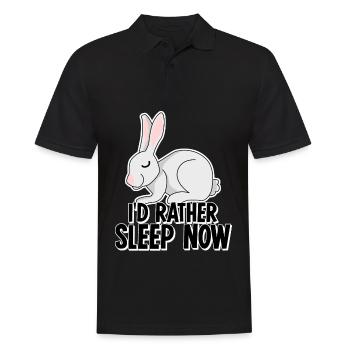 Lapin Fatigué Dormir Lapin Sieste Sommeil - Polo Homme - noir - Devant - Kai (181cm)