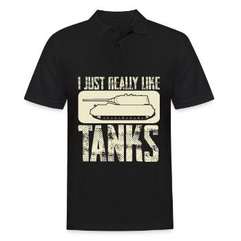I like Tanks MBT Tank Driver Tank Combat - Männer Poloshirt - Schwarz - Vorne - Kai (181cm)