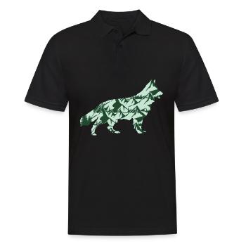 White Shepherd Dog Leash German Shepherd - Men's Polo Shirt - black - Front - Kai (181cm)