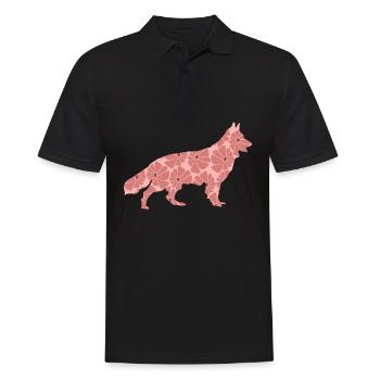 White Shepherd Dog German Shepherd - Men's Polo Shirt - black - Front - Kai (181cm)