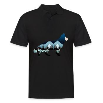 German Shepherd Dogs White Shepherd Dog - Men's Polo Shirt - black - Front - Kai (181cm)