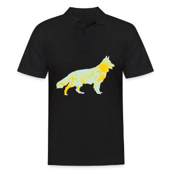 White Shepherd Dog Mountains Outdoor - Men's Polo Shirt - black - Front - Kai (181cm)