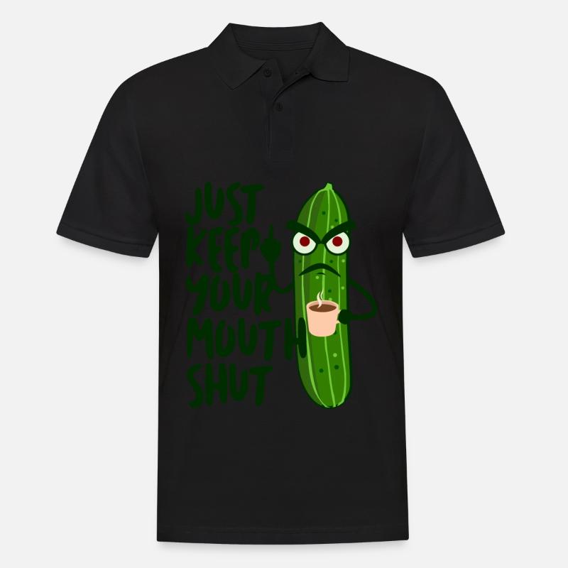Grumpy Concombre Doigt d’honneur Café - Polo Homme - noir