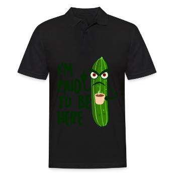 Cucumber Grumpy Middle Finger Coffee - Männer Poloshirt - Schwarz - Vorne - Kai (181cm)