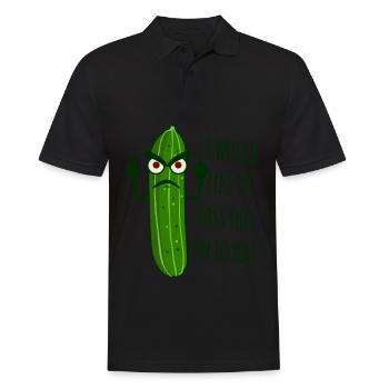 Cucumber Grumpy Misanthrope - Männer Poloshirt - Schwarz - Vorne - Kai (181cm)