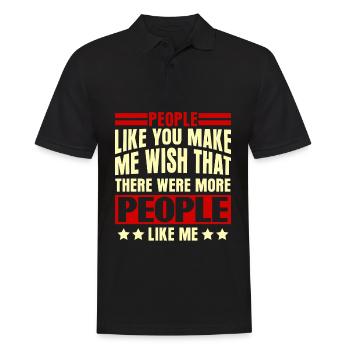 Misanthrope Grumpy Middle Finger - Männer Poloshirt - Schwarz - Vorne - Kai (181cm)