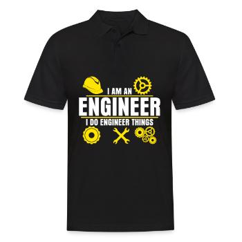 Engineer Engineers Engineering - Männer Poloshirt - Schwarz - Vorne - Kai (181cm)