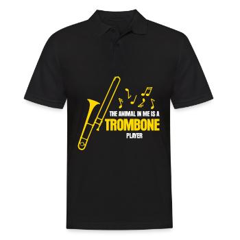 Trombone Trombonist Brass Music - Männer Poloshirt - Schwarz - Vorne - Kai (181cm)