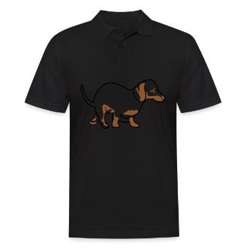 Dachshund Witz - Männer Poloshirt - Schwarz - Vorne - Kai (181cm)