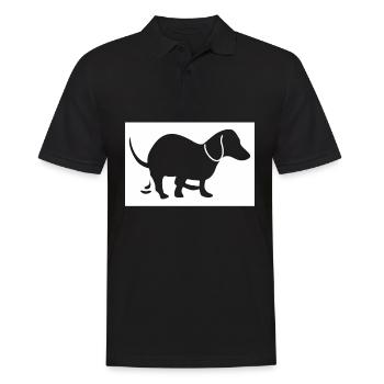 Dachshund Pooping Dogs Dog Poop - Männer Poloshirt - Schwarz - Vorne - Kai (181cm)