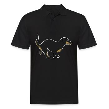 Pooping Dogs Dog Poop Dachshund - Männer Poloshirt - Schwarz - Vorne - Kai (181cm)