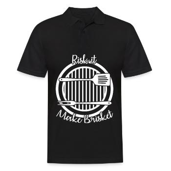 BBQ Barbecue Poitrine de bœuf Steak - Polo Homme - noir - Devant - Kai (181cm)