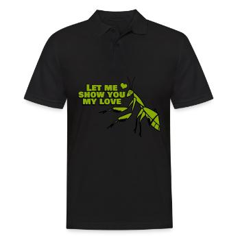 Praying Mantis Love Joke - Männer Poloshirt - Schwarz - Vorne - Kai (181cm)