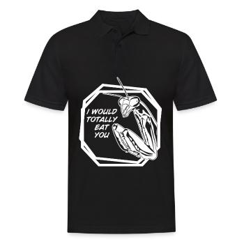 Praying Mantis Joke Insect - Männer Poloshirt - Schwarz - Vorne - Kai (181cm)