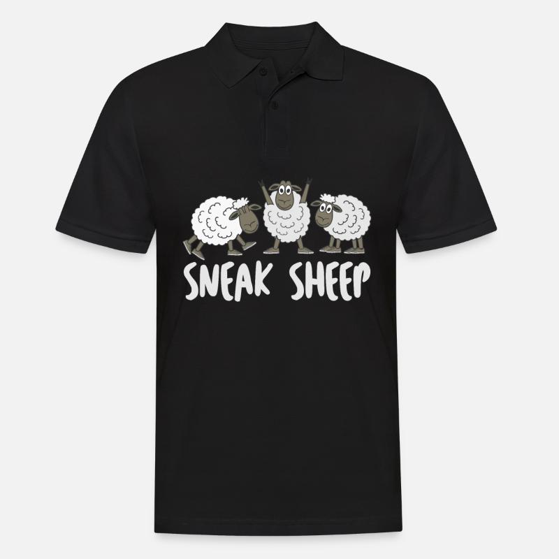 Sheep with Sneakers - Männer Poloshirt - Schwarz