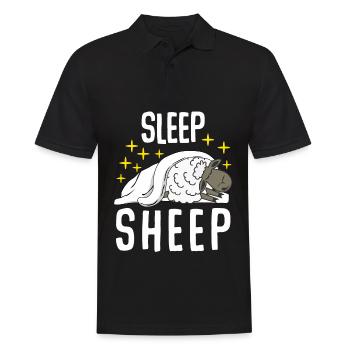Sheep Sleeping Tired Sleep - Men's Polo Shirt - black - Front - Kai (181cm)