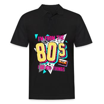 80s Retro Disco 1980 - Men's Polo Shirt - black - Front - Kai (181cm)