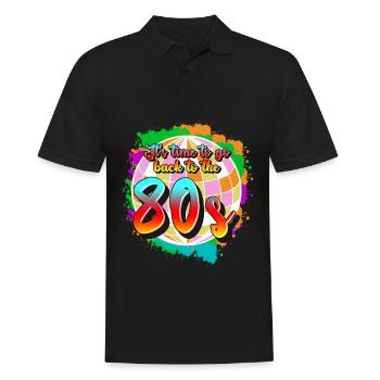 Retro 1980 80s Disco - Men's Polo Shirt - black - Front - Kai (181cm)