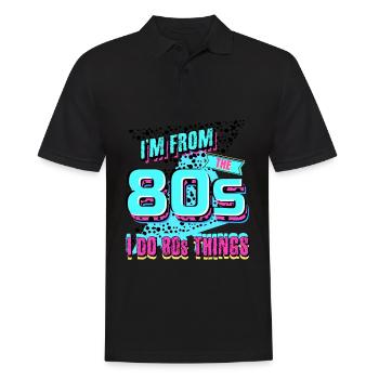 80s Party 1980 - Männer Poloshirt - Schwarz - Vorne - Kai (181cm)