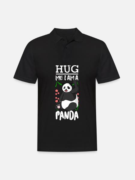 Hug Me Panda Bear Giant Panda - Männer Poloshirt - Schwarz