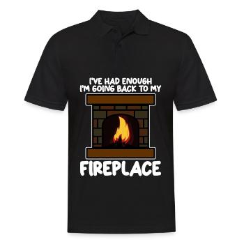 Fireplace Oven Firewood Stove - Men's Polo Shirt - black - Front - Kai (181cm)