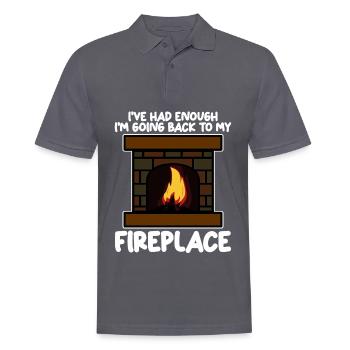 Fireplace Oven Firewood Stove - Men's Polo Shirt - charcoal grey - Front - Nico (186cm)