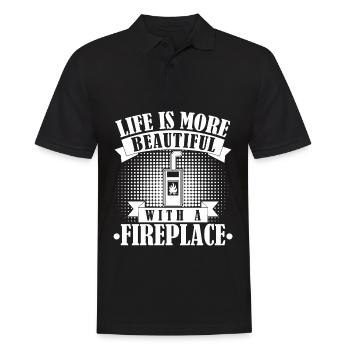 Fireplace Oven Joke Firewood - Männer Poloshirt - Schwarz - Vorne - Kai (181cm)