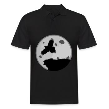 Raven with Moon Ravens Crow Crows - Männer Poloshirt - Schwarz - Vorne - Kai (181cm)